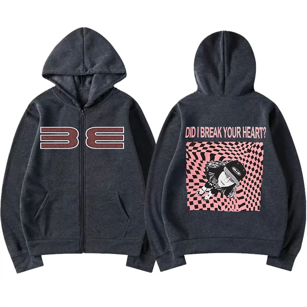Hit Me Hard and Soft DID I BERAK YOUR HEART? Zipper Hoodie