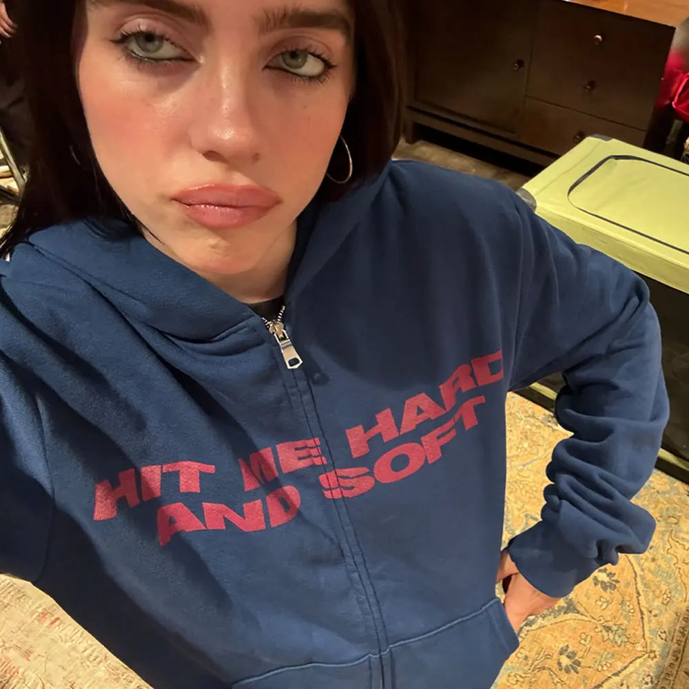 HIT ME HARD AND SOFT Zipper Hoodie