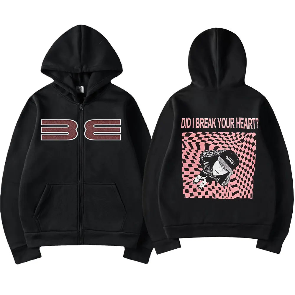 Hit Me Hard and Soft DID I BERAK YOUR HEART? Zipper Hoodie