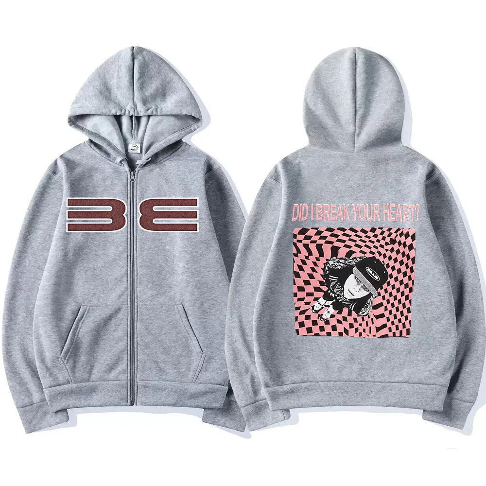 Hit Me Hard and Soft DID I BERAK YOUR HEART? Zipper Hoodie