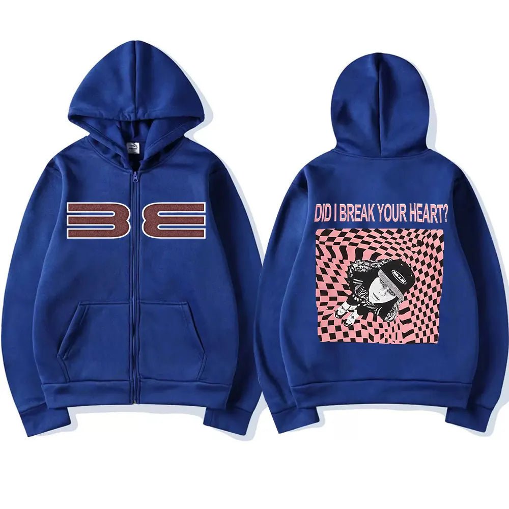 Hit Me Hard and Soft DID I BERAK YOUR HEART? Zipper Hoodie